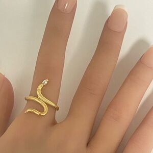 18k Gold Filled CZ Snake Ring